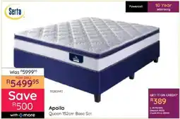 Bradlows Serta Apollo Queen 152cm Base Set offer