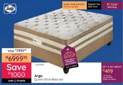 Bradlows Sealy Argo Queen 152cm Base Set offer