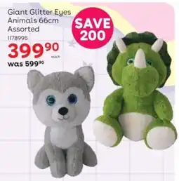ToysRUs Reggies Giant Glitter Eyes Animals 66cm Assorted offer