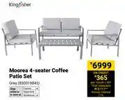 Builders Warehouse King Fisher Moorea 4 Seater Coffee Patio Set Grey offer