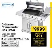 Builders Warehouse Born Free 5 Burner Commander Gas Braai offer