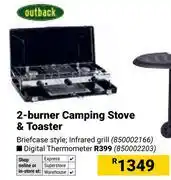 Builders Warehouse Outback 2 Burner Camping Stove & Toaster offer