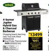 Builders Warehouse Outback 4 Burner Jupiter Hybrid Gas & Charcoal Barbeque offer
