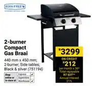 Builders Warehouse Born Free 2 Burner Compact Gas Braai 440mm x 450mm offer
