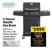 Builders Warehouse Cadac 3 Burner Stealth Gas Braai offer