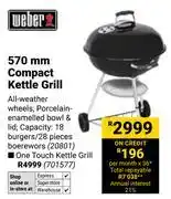 Builders Warehouse Weber 570mm Compact Kettle Grill offer
