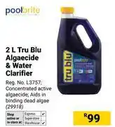 Builders Warehouse Pool Brite 2L Tru Blu Algaecide & Water Clarifier offer