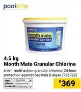 Builders Warehouse Pool Brite 4.5Kg Month Mate Granular Chlorine offer