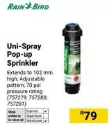 Builders Warehouse Rain Bird Uni Spray Pop Up Sprinkler offer