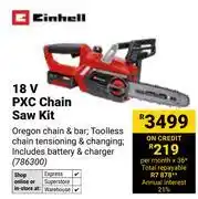 Builders Warehouse Einhell 18V PXC Chain Saw Kit 786300 offer