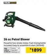 Builders Warehouse Trimtech 26cc Petrol Blower 563640 offer