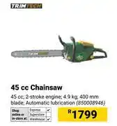 Builders Warehouse Trimtech 45 cc Chainsaw 850008946 offer