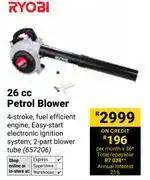 Builders Warehouse Ryobi 26cc Petrol Blower 657206 offer