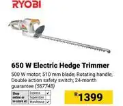 Builders Warehouse Ryobi 650W Electric Hedge Trimmer 567748 offer