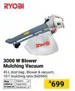 Builders Warehouse Ryobi 3000W Blower Mulching Vacuum 645960 offer