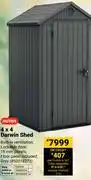 Builders Warehouse Keter 4 x 4 Darwin Shed 850018273 offer