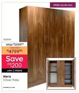 Bradlows Steel&Rose Kera 3 Door Robe offer