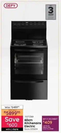 Bradlows DEFY Kitchenaire Electric Stove offer