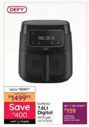 Bradlows DEFY Digital Airfryer offer
