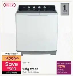 Bradlows DEFY White Twin Tub offer