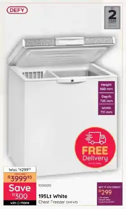Bradlows DEFY White Chest Freezer offer