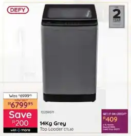 Bradlows DEFY Grey Top Loader offer