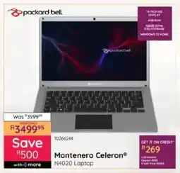 Bradlows Packard Bell Montenero Celeron N4020 Laptop offer