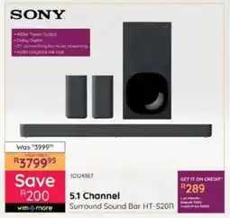 Bradlows SONY 5.1 Channel Surround Sound Bar offer