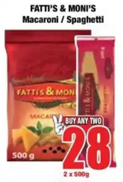 Boxer FATTI'S & MONI'S Macaroni/ Spaghetti offer
