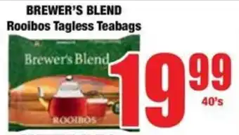 Boxer BREWER'S BLEND Rooibos Tagless Teabags offer