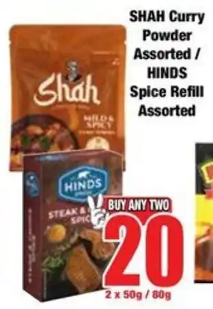 Boxer SHAH Curry Powder Assorted/ HINDS Spice Refill Assorted offer