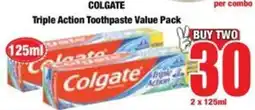Boxer COLGATE Triple Action Toothpaste Value Pack offer