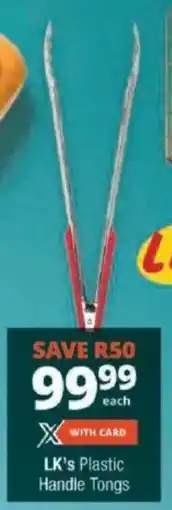 Checkers LK's Plastic Handle Tongs offer