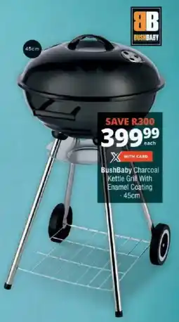 Checkers BushBaby Charcoal Kettle Grill With Enamel Coating offer