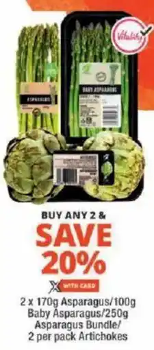 Checkers Asparagus/ Baby Asparagus/ Asparagus Bundle/ Artichokes offer