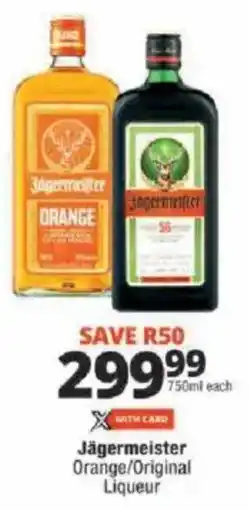 Checkers Jägermeister Orange/ Original Liqueur offer