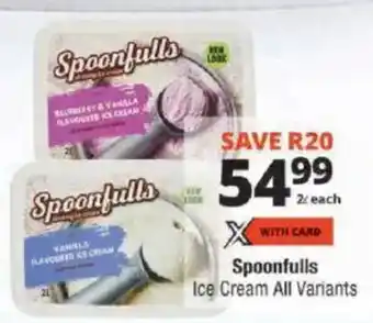 Checkers Spoonfulls Ice Cream All Variants offer