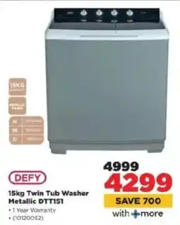 HiFi Corp DEFY Twin Tub Washer Metallic DTT151 offer