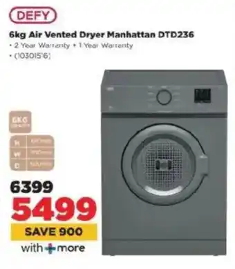 HiFi Corp DEFY Air Vented Dryer Manhattan DTD236 offer