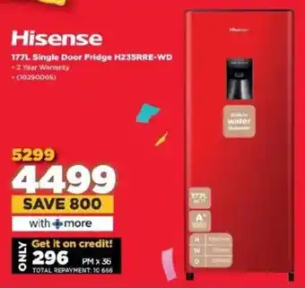 HiFi Corp Hisense Single Door Fridge H235RRE-WD offer