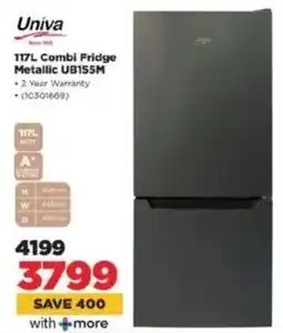 HiFi Corp Univa Combi Fridge Metallic UB155M offer