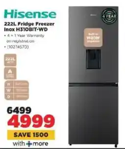 HiFi Corp Hisense Fridge Freezer Inox H310BIT-WD offer