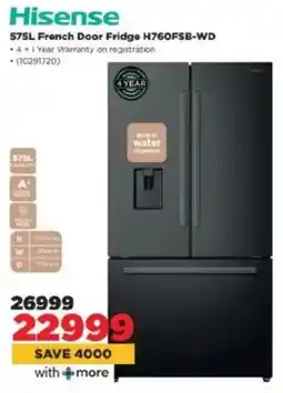 HiFi Corp Hisense French Door Fridge H760FSB-WD offer