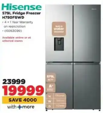 HiFi Corp Hisense Fridge Freezer H750FSWD offer