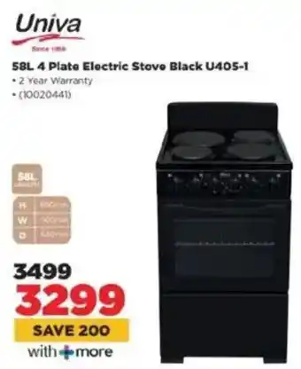 HiFi Corp Univa 4 Plate Electric Stove Black U405-1 offer