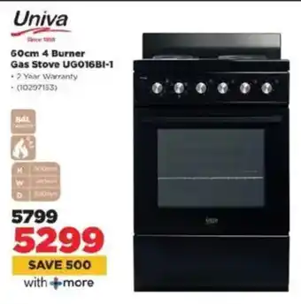 HiFi Corp Univa 4 Burner Gas Stove UG016BI-1 offer