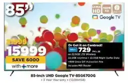 HiFi Corp SKYWORTH 85-inch UHD Google TV-85G6700G offer