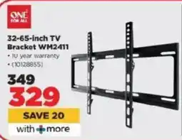 HiFi Corp One For All 32-65-inch TV Bracket WM2411 offer