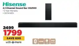 HiFi Corp Hisense 2.1 Channel Sound Bar HS2100 offer
