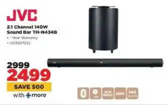 HiFi Corp JVC 2.1 Channel 140W Sound Bar TH-N434B offer